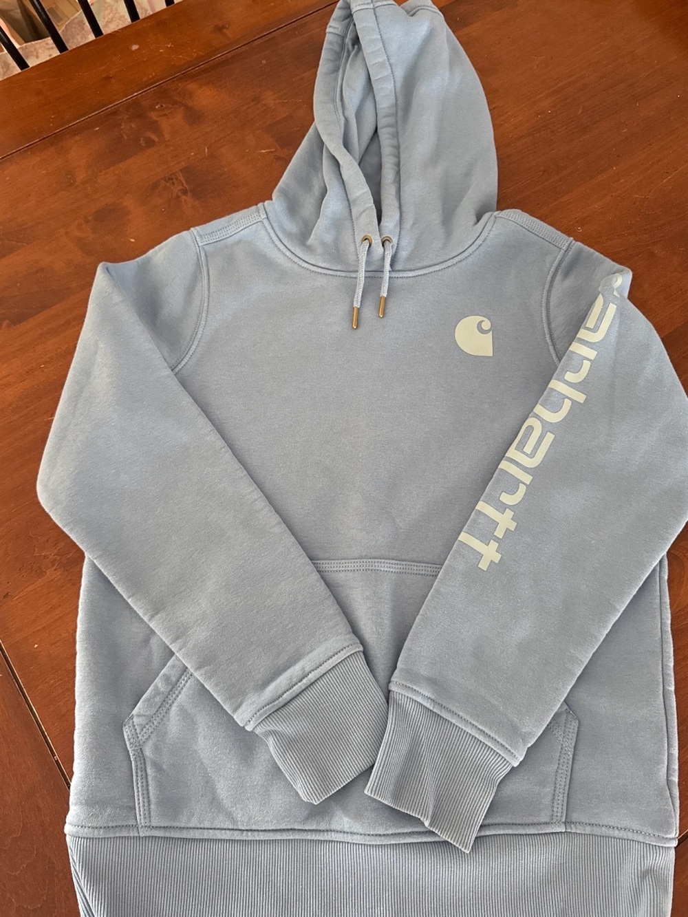 Carhartt Women’s Hooded Sweatshirt Hoodie | Size Small (4/6) | Light Blue